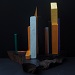 Texas painter artist Ken Arthur - Manhattan Abstraction - Acrylic and Wood Sculpture