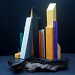 Texas painter artist Ken Arthur - Manhattan Abstraction - Acrylic and Wood Sculpture