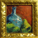 Texas painter Ken Arthur Blue Vase with Pears Acrylic on Canvas painting
