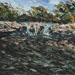 Texas painter artist Ken Arthur McKinney Falls Texas Painting - Oil on Board 