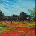 Texas painter artist Ken Arthur - Indian Paintbrush Texas Hill Country Painting - Oil on Board