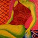 Texas painter artist Ken Arthur - Half Dressed Figure #1 - Mixed media on Board