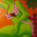 Texas painter artist Ken Arthur - Half Dressed Figure #5 - Mixed Media on Board