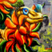 Texas painter artist Ken Arthur - Fettish Mixed Media on Ampersand Panel Painting